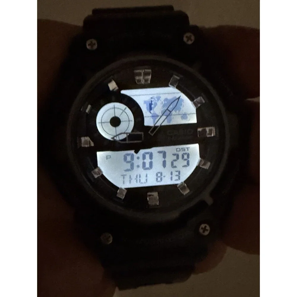 Casio AEQ-200W 5472 World Time Analog Digital Illuminator WR100M Men’s Watch